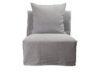 Como Linen Armless Slipper Chair Cover Stone - 1 Seater color Stone