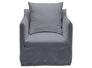 Como Linen Occasional Chair Stone - 1 Seater color Stone