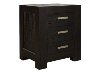 Bargara Bedside Table Midnight Oak - 3 Drawer color Midnight Oak