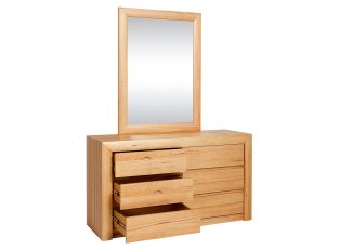 Bellambi Natural Messmate 6 Drawer Dresser With Mirror color Natural