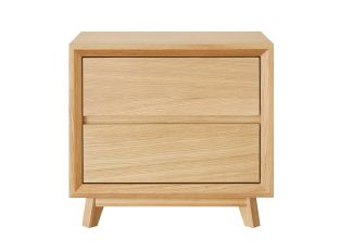 Morgan Oak Bedside Table - 2 Drawer color Natural
