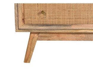 Tulum Mango Wood and Rattan Dresser - 6 Drawer color Natural