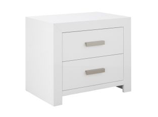 Miami Bedside Table White Gloss - 2 Drawer color White Gloss