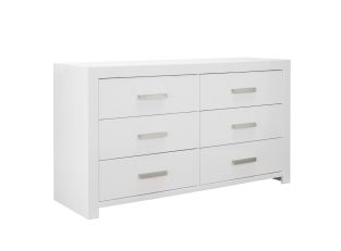 Miami Dresser White Gloss - 6 Drawer color White Gloss