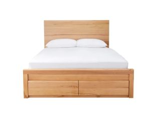 Clemence Gaslift Storage Bed & Drawers color Natural