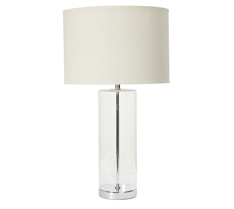 Glass cylinder store table lamp